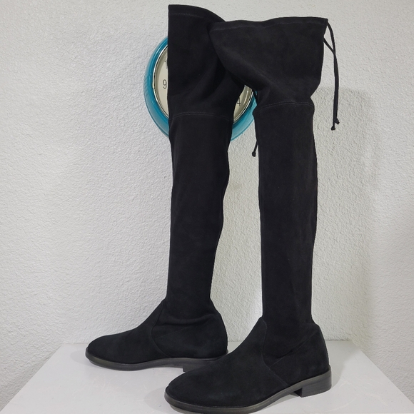 New Stuart Weitzman Jocey Stretch Suede OTK Boots Black Size 8 US S0741 - Picture 5 of 14